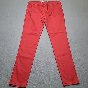 Denim Co Womens Chino 10 Red Ankle Stretch Skinny Pants Career Teacher Work